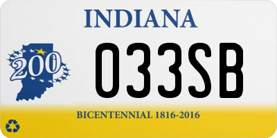 IN license plate 033SB