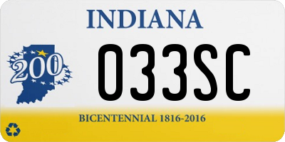 IN license plate 033SC