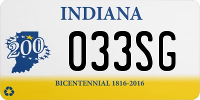 IN license plate 033SG