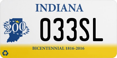 IN license plate 033SL