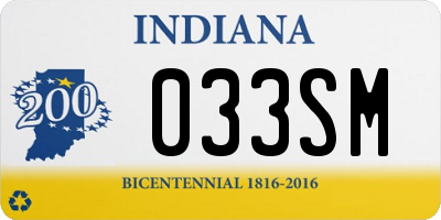 IN license plate 033SM