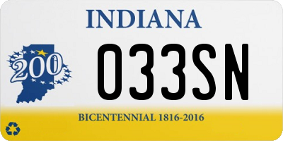 IN license plate 033SN