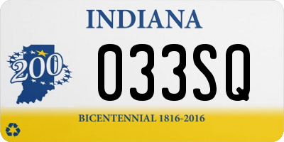 IN license plate 033SQ