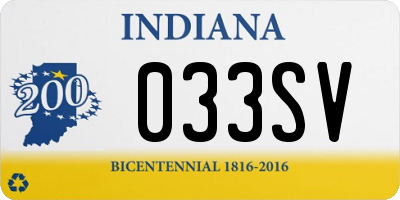 IN license plate 033SV