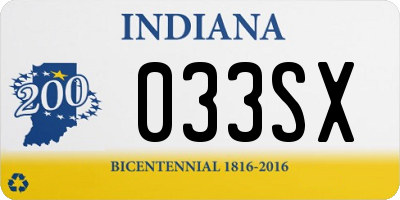 IN license plate 033SX