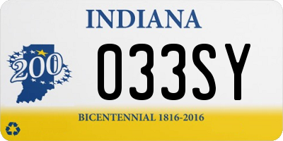 IN license plate 033SY