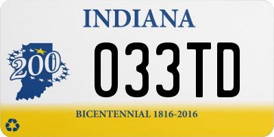 IN license plate 033TD