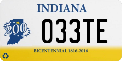IN license plate 033TE