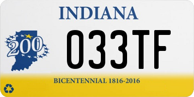 IN license plate 033TF