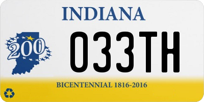 IN license plate 033TH