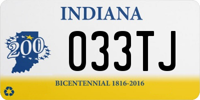 IN license plate 033TJ