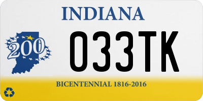 IN license plate 033TK