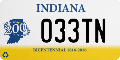 IN license plate 033TN