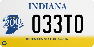 IN license plate 033TO