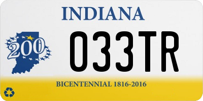 IN license plate 033TR