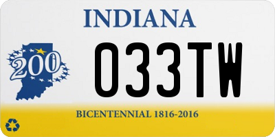 IN license plate 033TW