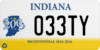 IN license plate 033TY