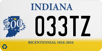 IN license plate 033TZ