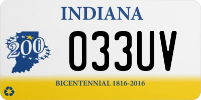 IN license plate 033UV