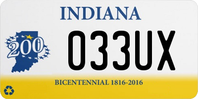 IN license plate 033UX