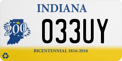 IN license plate 033UY