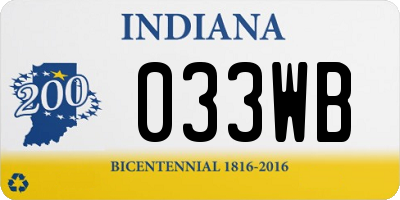 IN license plate 033WB