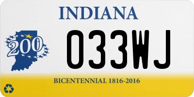 IN license plate 033WJ