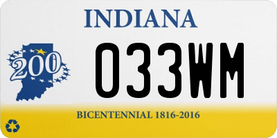 IN license plate 033WM