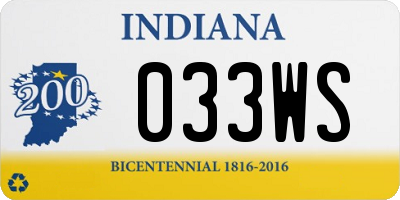 IN license plate 033WS