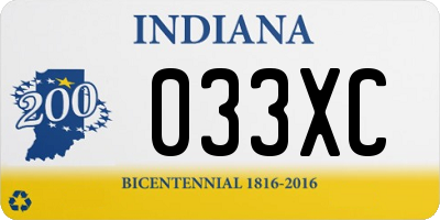 IN license plate 033XC