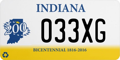 IN license plate 033XG