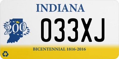 IN license plate 033XJ