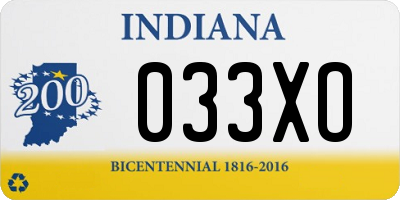 IN license plate 033XO