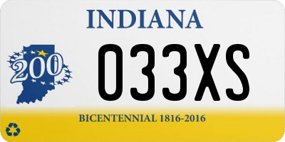 IN license plate 033XS