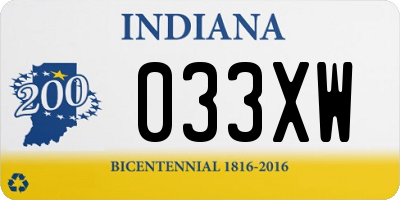 IN license plate 033XW