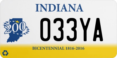 IN license plate 033YA