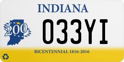 IN license plate 033YI