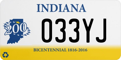 IN license plate 033YJ