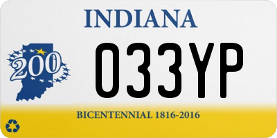 IN license plate 033YP