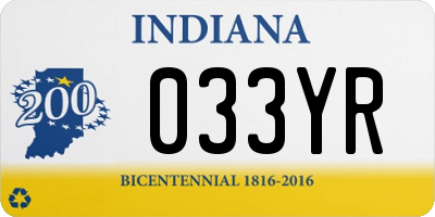 IN license plate 033YR