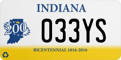 IN license plate 033YS