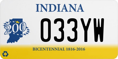 IN license plate 033YW