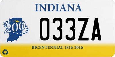 IN license plate 033ZA