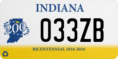 IN license plate 033ZB