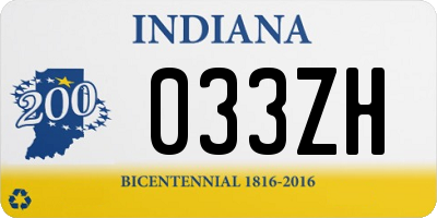 IN license plate 033ZH