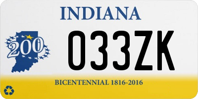 IN license plate 033ZK