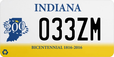 IN license plate 033ZM