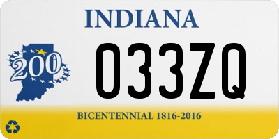 IN license plate 033ZQ