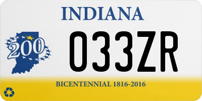 IN license plate 033ZR