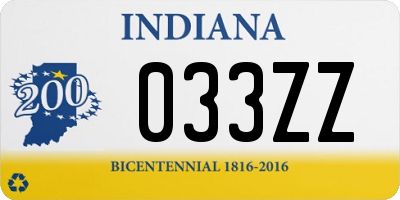 IN license plate 033ZZ